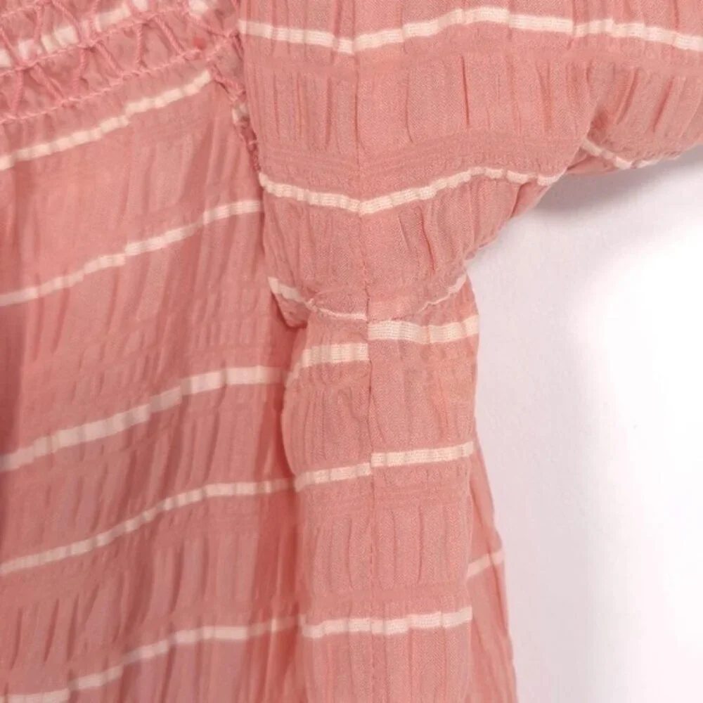 TORY BURCH Women's Top‎ Size 6 SILK Blend Pink Chiffon LS Off Shoulder 13121197